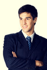 Portrait of happy smiling young businessman