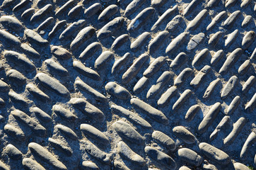 Pebbly pavement of the ancient road