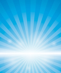 Blue Background With Sunburst. Vector Illustration
