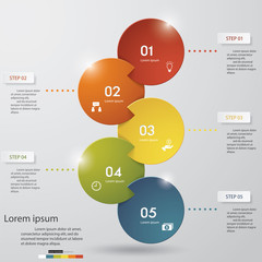 5 steps chart template/graphic or website layout.