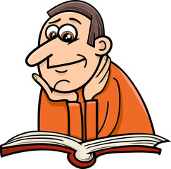 reader man cartoon illustration