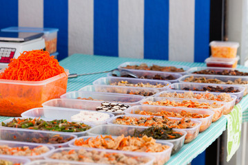 Market chineese vegetables rack
