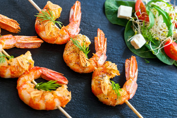 Grilled Shrimp skewers.