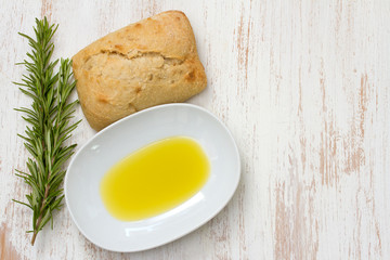 rosemary with oil and bread