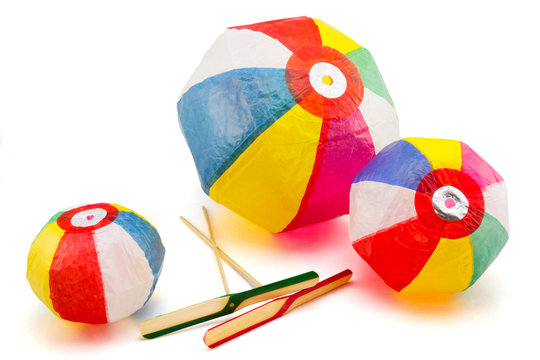 Paper Balloons and bamboo copters, japanese traditional toys
