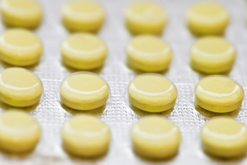 Medicine concepts. Macro picture of capsule pills