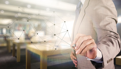  businessman working with new modern computer show social networ