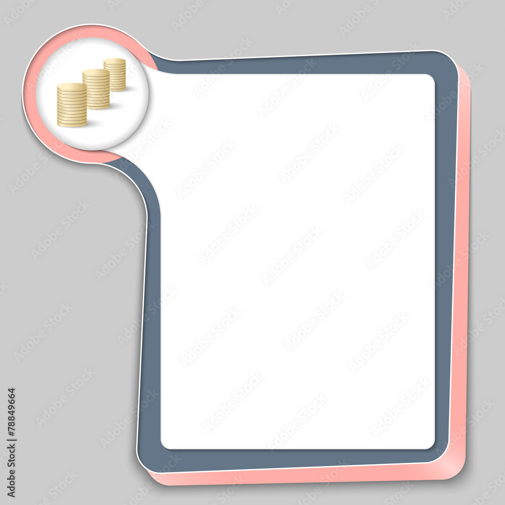 Poster abstract box for any text and coin