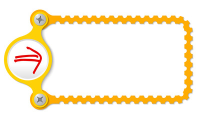 vector perforated frame and arrow