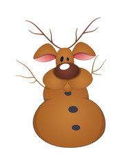 Reindeer Snowman Character