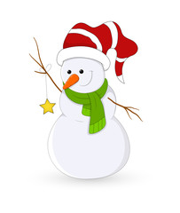 Smiling Snowman with Star