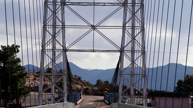Tilt shot of the Royal Gorge bridge in Colorado