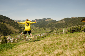 Obraz premium Jump into the sky, the Carpathian Mountains