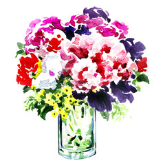 beautiful flowers in vase isolated