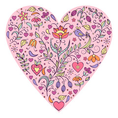 Naklejki  floral valentines heart