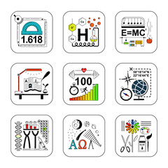 Set of education and science design concept icons.