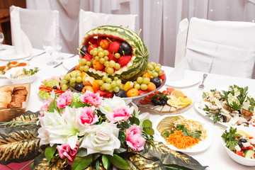 food at a wedding party