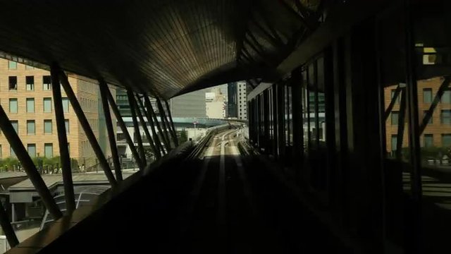 Time Lapse POV of the Tokyo Monorail System and Skyline -  Tokyo Japan