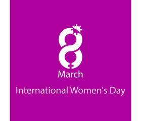 Creative design piece for women`s day on purple background
