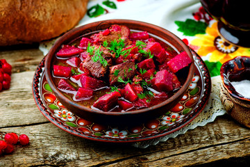 braised beef with beet.