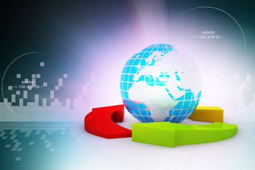 Earth with rotating arrows