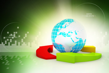 Earth with rotating arrows