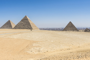 Fototapeta na wymiar General view of Pyramids of Giza, Egypt