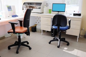 Interior of the laboratory analysis of blood
