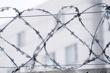 Closeup barbed wire