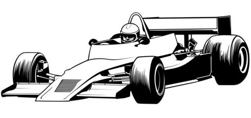 Fototapety  Formuła 1 – kierowca i samochód wyścigowy