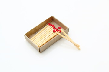 side view matchbox with a match sticks out