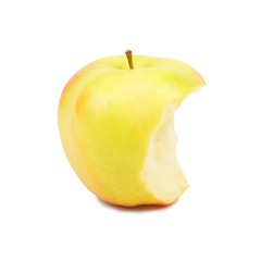 Bitten apple isolated on white background
