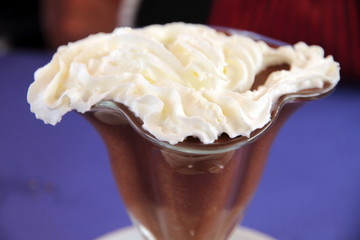 Chocolate mousse with cream