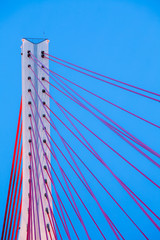 Obraz premium Suspension bridge over Wisla in Gdansk Poland.