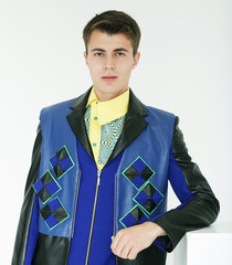 fashion man in colorful shirt