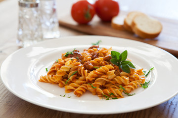 Pasta with Beef and Tomato Sauce