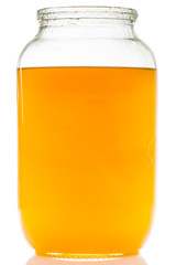 an image of jar of honey isolated on white background
