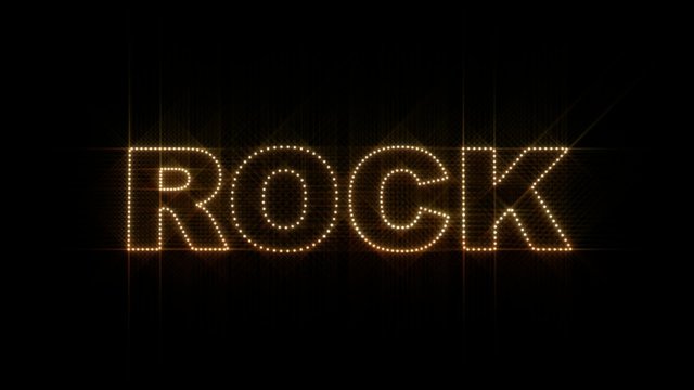 Set of 10 "ROCK" text LEDS reveals with alpha channel