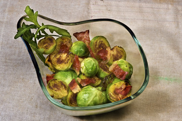 Grilled Brussels sprouts with bacon