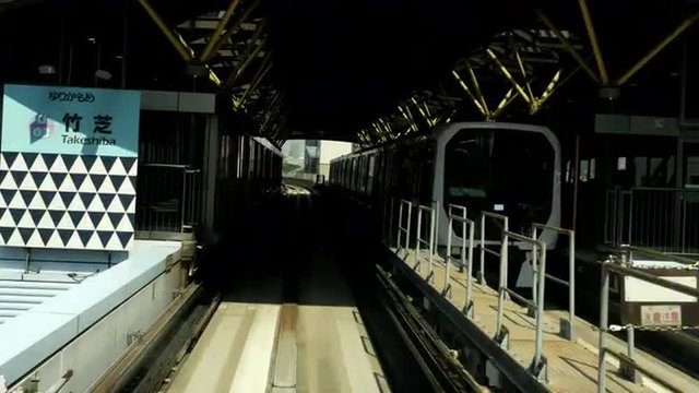 Time Lapse POV of Monorail with Tokyo Skyline -  Tokyo Japan