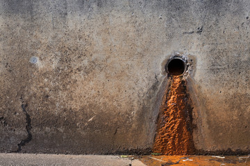 Rusty sludge from the drainpipe