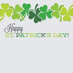 Line of shamrocks St. Patrick's Day card in vector format.