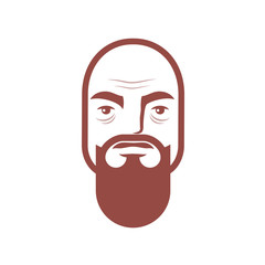 brutal bald man with a beard