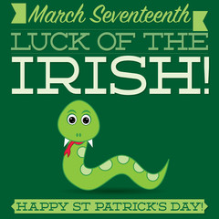 Typographic retro St. Patrick's Day card in vector format.