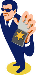Secret Agent ID Badge Retro