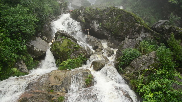 Raging Waterfall during Rainstorm - Sapa Vietnam