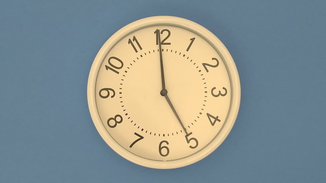 Time Lapse of Clock with Blue Background