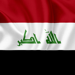 Naklejka premium Iraq waving flag