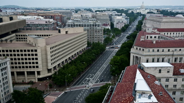 Washington DC -  Capital Building - Overhead - Time Lapse
