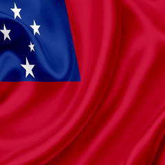 Samoa waving flag